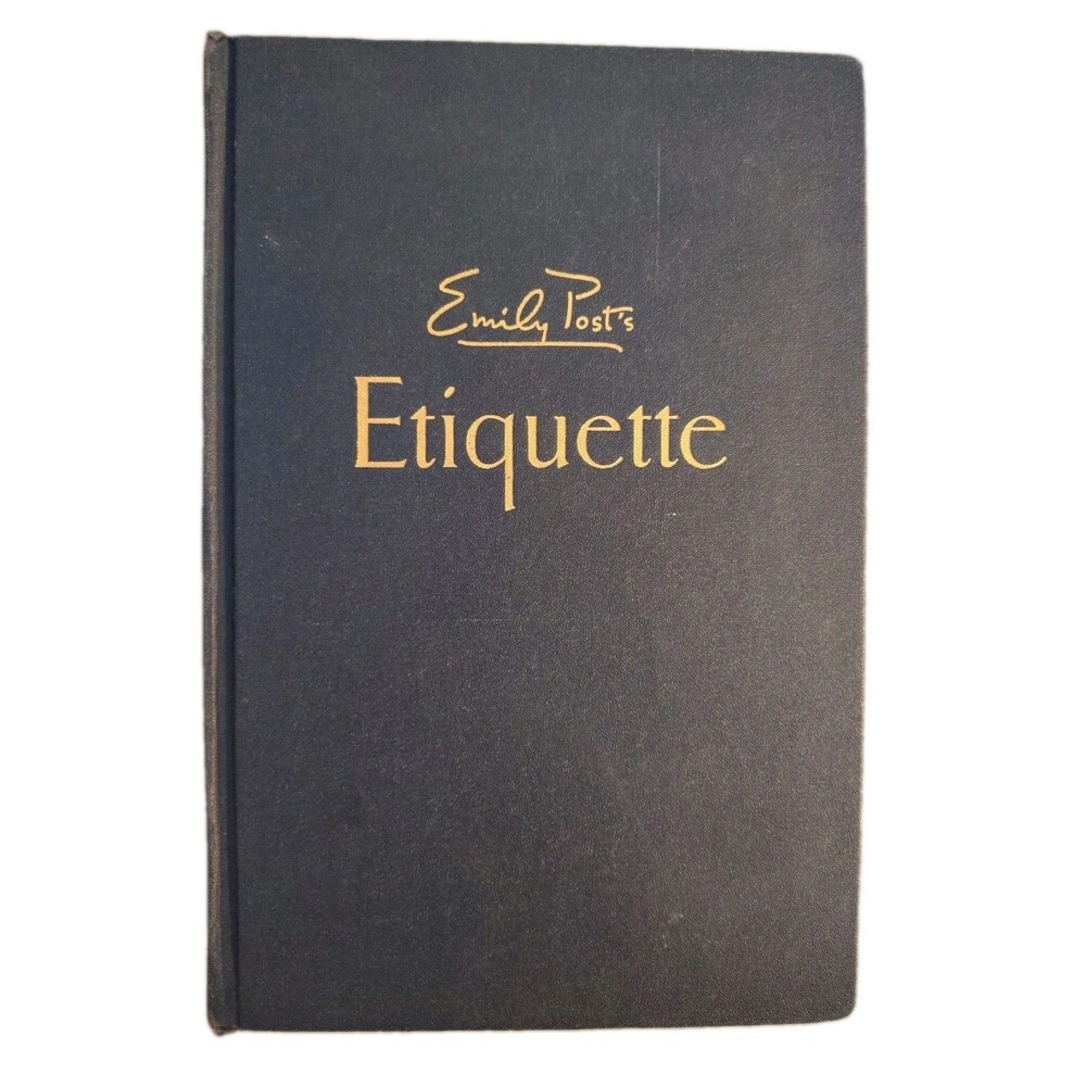 Vintage 1960 Emily Post Etiquette Hardcover Book Funk Wagnalls Blue Book 10th Ed